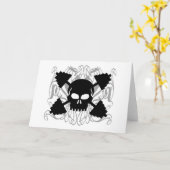 重量挙げスカル カード (黄色い花)