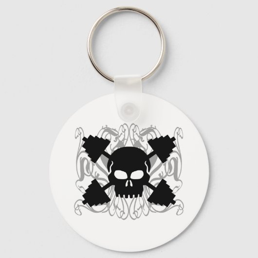 重量挙げスカル キーホルダー (正面)