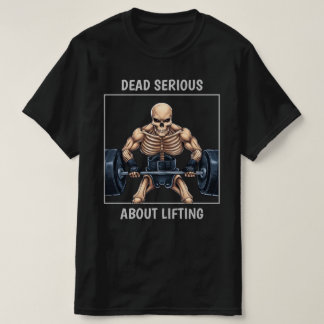 重量挙げスケルトンブラック Tシャツ
