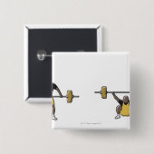 重量挙げステージの4つのバーベルを持ち上げる 缶バッジ (正面&裏面)