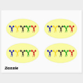 重量挙げスナッチクリーンとジャックスポーツ 楕円形シール (シート)