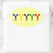 重量挙げスナッチクリーンとジャックスポーツ 楕円形シール (バッグ)