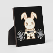 重量挙げバニー漫画 – かわいいアニメトレーニング フォトプラーク (正面)