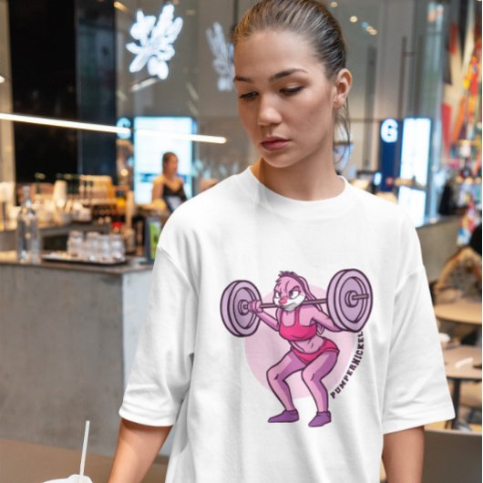 重量挙げバニー漫画 Tシャツ