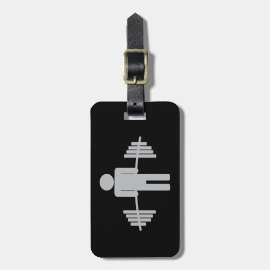 重量挙げバーベルトレーニングフィットネスジムクール ラゲッジタグ (正面縦)