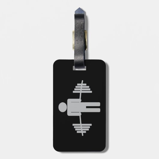 重量挙げバーベルトレーニングフィットネスジムクール ラゲッジタグ (裏面縦)