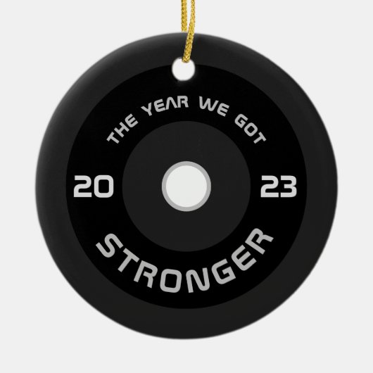 重量挙げバーベルフィットネス休日 セラミックオーナメント (正面)