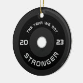 重量挙げバーベルフィットネス休日 セラミックオーナメント (左)