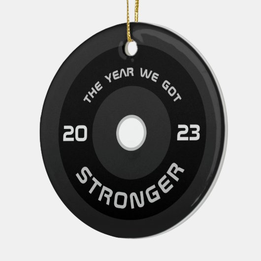 重量挙げバーベルフィットネス休日 セラミックオーナメント (左)