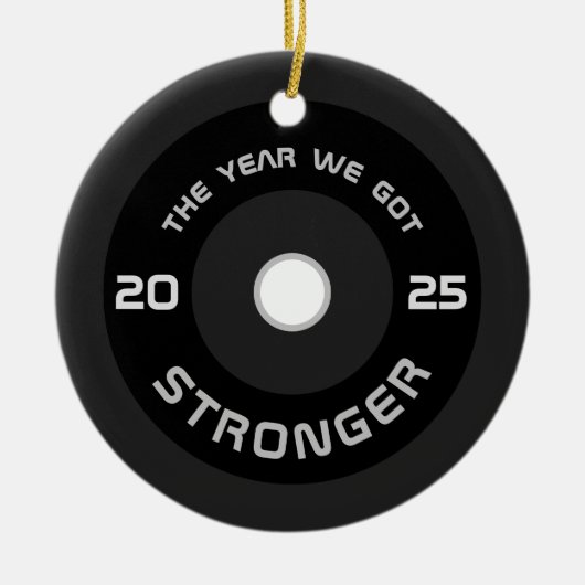 重量挙げバーベルフィットネス2022 パーソナライズされた セラミックオーナメント (正面)