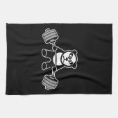 重量挙げパンダ熊アニメ – トレーニング キッチンタオル (横)