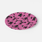 重量挙げフィットネストレーニングスポーツピンクグリッター ペーパープレート (アングル)