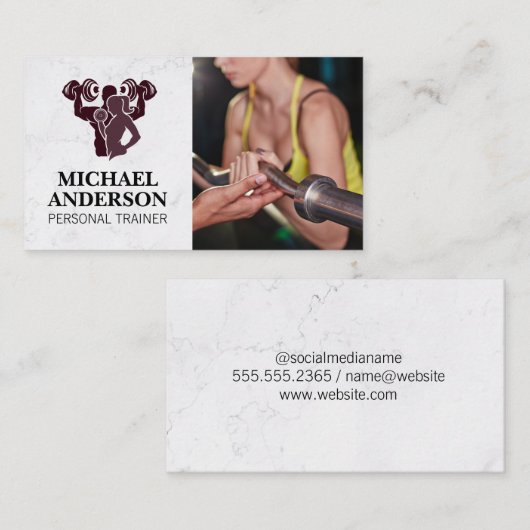 重量挙げフィットネス | パーソナルトレーナー 名刺 (正面/裏面)