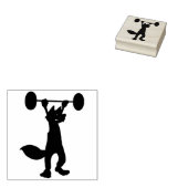 重量挙げフォックスシルエットアートスタンプ ラバースタンプ (押印)