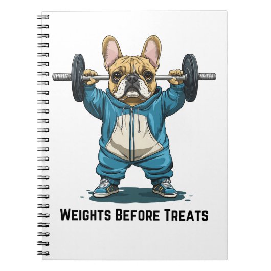 重量挙げブルドッグを扱う前フランスのに ノートブック (正面)