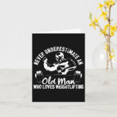 重量挙げボディビルの仕事が大好き老人 カード (黄色い花)