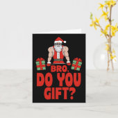 重量挙げボディビルクリスマスサンタブロド カード (黄色い花)