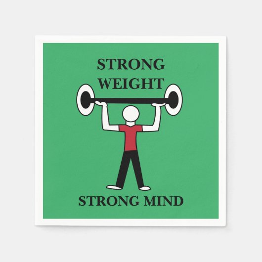 重量挙げボディビルダーフィットネスジム スタンダードカクテルナプキン (正面)