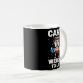 重量挙げボディビルダーFiを持ち上げるのに重量が出来ない コーヒーマグカップ (正面右)