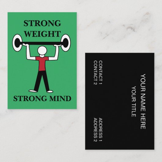 重量挙げボディビルフィットネストレーナー 名刺 (正面/裏面)