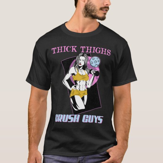 重量挙げボディビルフィットネス太腿Cr Tシャツ (正面)