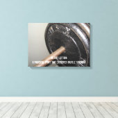 重量挙げメッセやる気を起こさせるージ キャンバスプリント (インサイチュ (ウッドフロア))