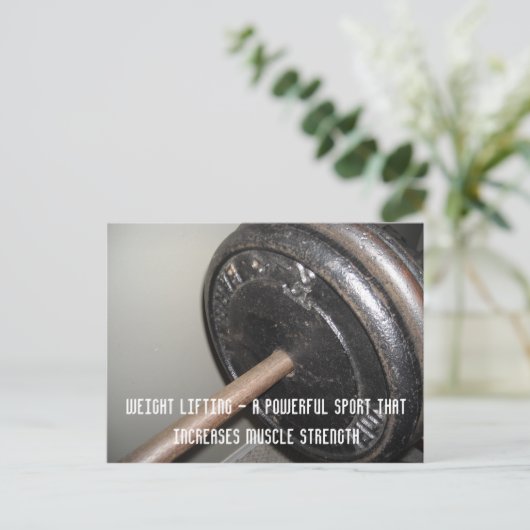 重量挙げメッセやる気を起こさせるージ ポストカード (スタンド正面)