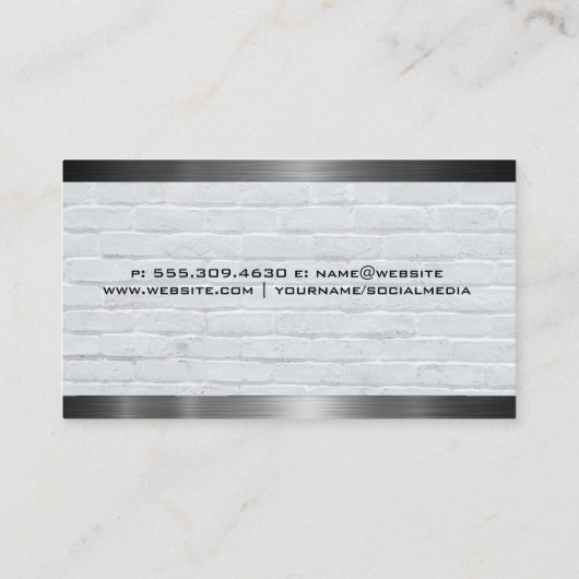 重量挙げロゴ |レンガとメタル 名刺 (裏面)