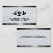 重量挙げロゴ |レンガとメタル 名刺 (正面/裏面)