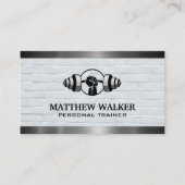 重量挙げロゴ |レンガとメタル 名刺 (正面)