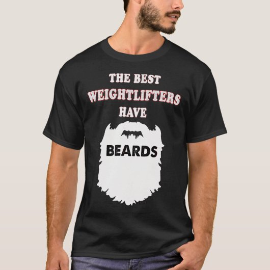重量挙げ力持ち上げジムフィットネスBeards Men F Tシャツ (正面)