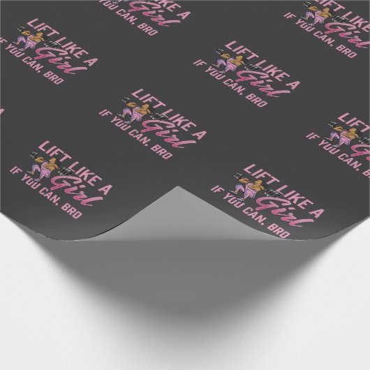 重量挙げ女の子フィットネスストロングジム女性 ラッピングペーパー (角)