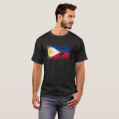 重量挙げ女性フィリピン国旗のジム競技 Tシャツ (正面フル)