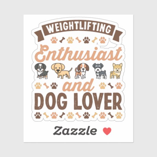 重量挙げ愛好家と犬の恋人ギフト シール (シート)