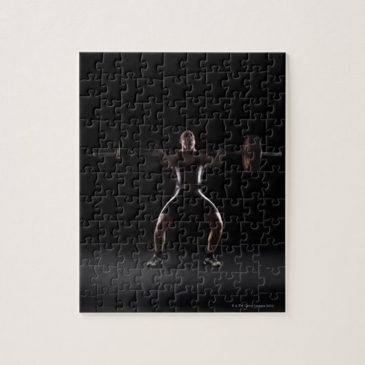 重量挙げ機のジャークウェイト ジグソーパズル (縦)