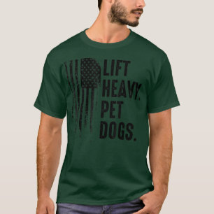重量挙げ用の重いペット犬のジムAmericanをリフト Tシャツ
