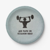 重量挙げ男とあなたのスローガン険しい外観 ペーパープレート (正面)