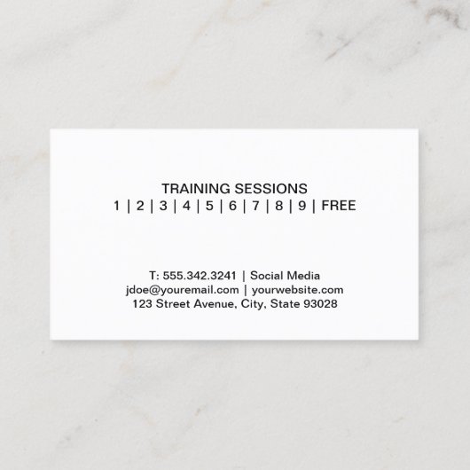 重量挙げ男性の女性 | QRコード名刺 名刺 (裏面)