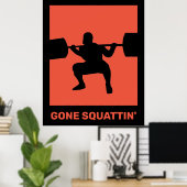 重量挙げ行くスクワットフィットネスジム ポスター (ホームオフィス)