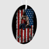 重量挙げ選手のダンベルのフィットネス オーナメント (正面)