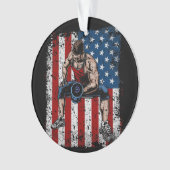 重量挙げ選手のダンベルのフィットネス オーナメント (正面)