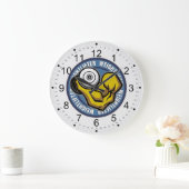 重量挙げ選手のバーベルのカール ラージ壁時計 (ホーム)