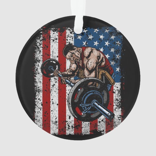 重量挙げ選手の説教者のカールの体育館 オーナメント (裏面)