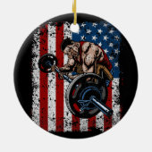 重量挙げ選手の説教者のカールの体育館 セラミックオーナメント (裏面)