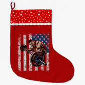 重量挙げ選手の説教者のカールの体育館 ラージクリスマスストッキング (正面)