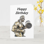 重量挙げ選手 カード (黄色い花)