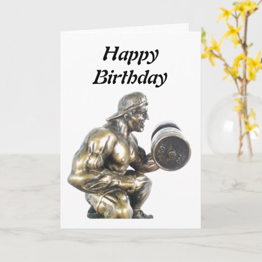 重量挙げ選手 カード (黄色い花)