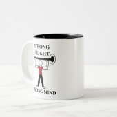 重量挙げ重量挙げボディービルダー ツートーンマグカップ (正面左)