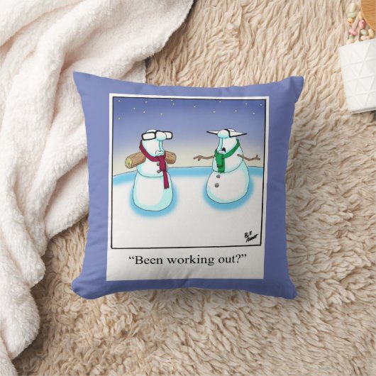 重量挙げ雪だるまユーモア枕ギフト クッション (ブランケット)