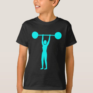 重量挙げ02 – シアン Tシャツ